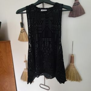 Velvet and sheer top